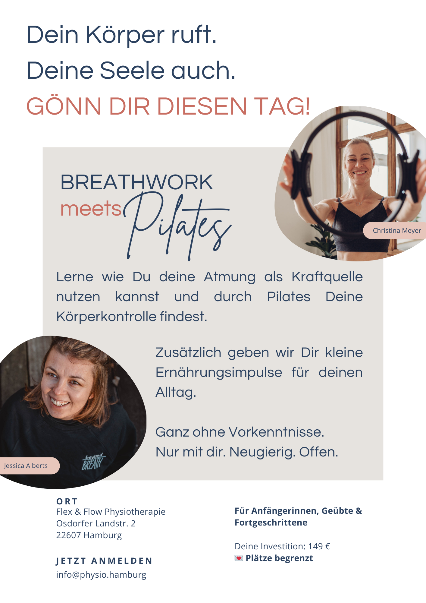 Kopie von Beige Kaminrot Weiß Modern Elegant Coaching Unternehmen Flyer